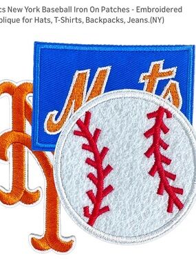 Embroidered Baseball Patch Trio - Blue, Orange, White